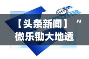 【头条新闻】“微乐锄大地透视挂视频教程”(原来确实是有挂)