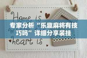 专家分析“乐趣麻将有技巧吗”详细分享装挂