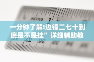一分钟了解!边锋二七十到底是不是挂”详细辅助教程分享