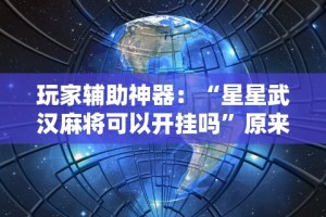 玩家辅助神器：“星星武汉麻将可以开挂吗”原来可以开挂