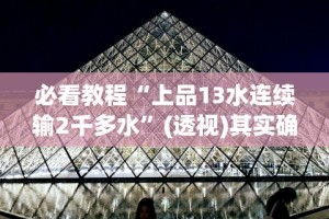 必看教程“上品13水连续输2千多水”(透视)其实确实有挂