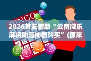 2026首发辅助“云南微乐麻将助赢神器购买”(原来确实是有挂)