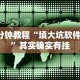 3分钟教程“填大坑软件挂”其实确实有挂