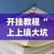 开挂教程“上上填大坑透视挂(真的有挂)