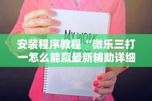 安装程序教程“微乐三打一怎么能赢最新辅助详细教程