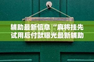 辅助最新信息“麻将挂先试用后付款曝光最新辅助详细教程
