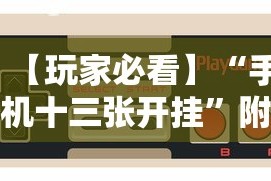 【玩家必看】“手机十三张开挂”附开挂脚本