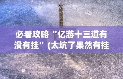 必看攻略“亿游十三道有没有挂”(太坑了果然有挂)