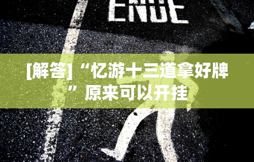 [解答]“忆游十三道拿好牌”原来可以开挂