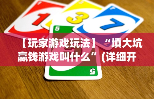 【玩家游戏玩法】“填大坑赢钱游戏叫什么”(详细开挂教程)