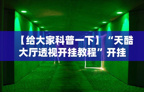 【给大家科普一下】“天酷大厅透视开挂教程”开挂方法