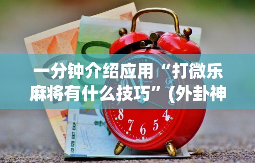 一分钟介绍应用“打微乐麻将有什么技巧”(外卦神器下载)