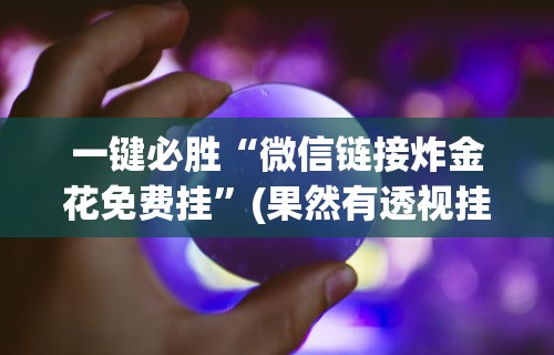 一键必胜“微信链接炸金花免费挂”(果然有透视挂)