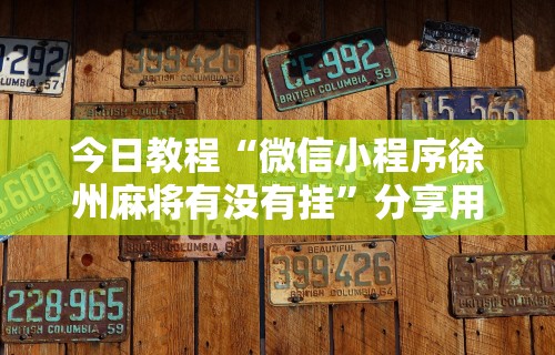 今日教程“微信小程序徐州麻将有没有挂”分享用挂教程