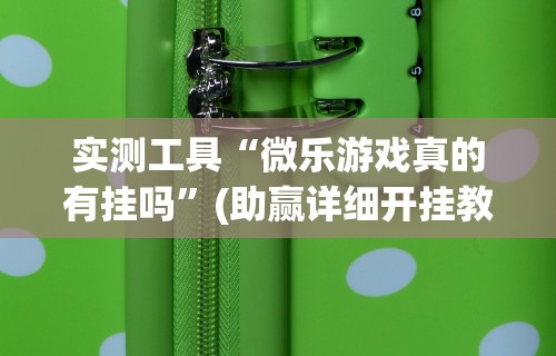 实测工具“微乐游戏真的有挂吗”(助赢详细开挂教程)