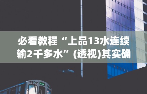必看教程“上品13水连续输2千多水”(透视)其实确实有挂