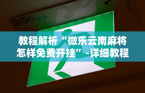 教程解析“微乐云南麻将怎样免费开挂”-详细教程