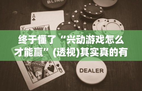 终于懂了“兴动游戏怎么才能赢”(透视)其实真的有挂