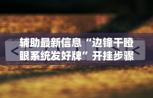 辅助最新信息“边锋干瞪眼系统发好牌”开挂步骤方法 辅助最新信息“边锋干瞪眼系统发好牌”开挂步骤方法