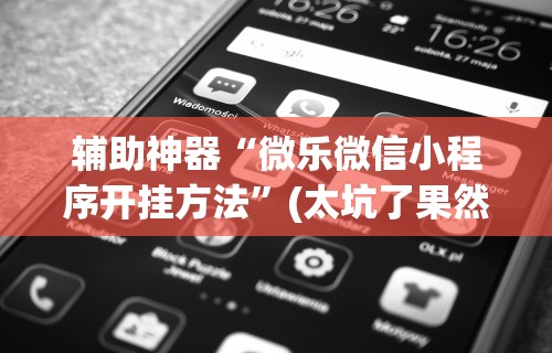 辅助神器“微乐微信小程序开挂方法	”(太坑了果然有挂)