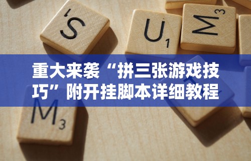 重大来袭“拼三张游戏技巧”附开挂脚本详细教程