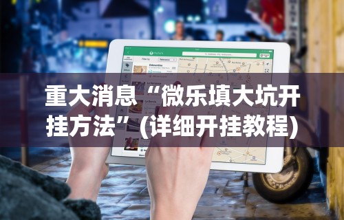重大消息“微乐填大坑开挂方法”(详细开挂教程)