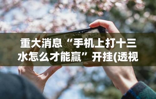 重大消息“手机上打十三水怎么才能赢”开挂(透视)辅助神器