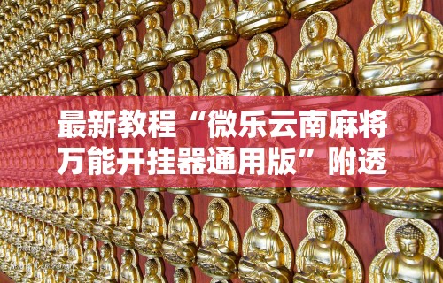 一分钟看懂“九九山城麻将开挂神器”有挂详细开挂教程