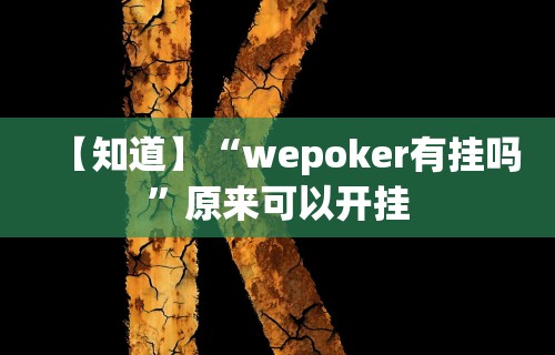 【知道】“wepoker有挂吗”原来可以开挂