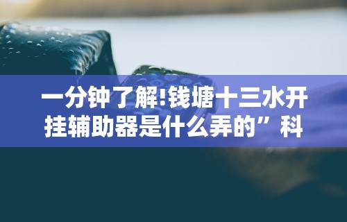 一分钟了解!钱塘十三水开挂辅助器是什么弄的	”科技辅助神器手机
