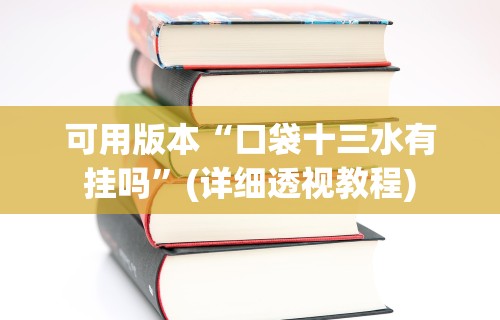 可用版本“口袋十三水有挂吗”(详细透视教程)