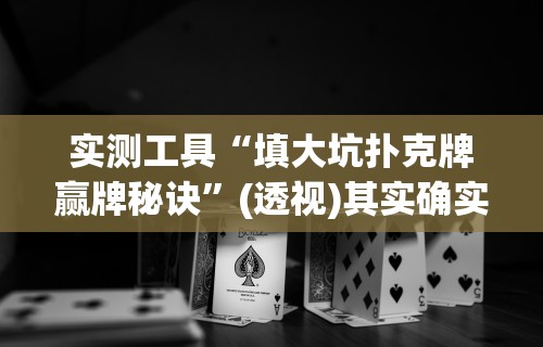 实测工具“填大坑扑克牌赢牌秘诀”(透视)其实确实有挂