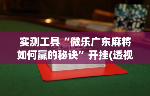 实测工具“微乐广东麻将如何赢的秘诀	”开挂(透视)辅助教程