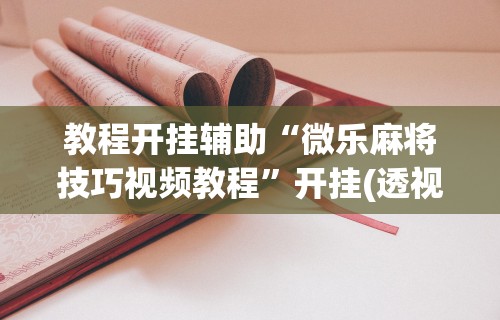 教程开挂辅助“微乐麻将技巧视频教程”开挂(透视)辅助教程