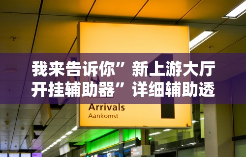 我来告诉你”新上游大厅开挂辅助器	”详细辅助透视