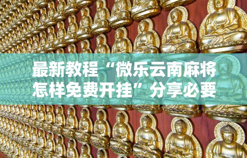 最新教程“微乐云南麻将怎样免费开挂”分享必要外挂教程