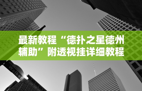 最新教程“德扑之星德州辅助	”附透视挂详细教程