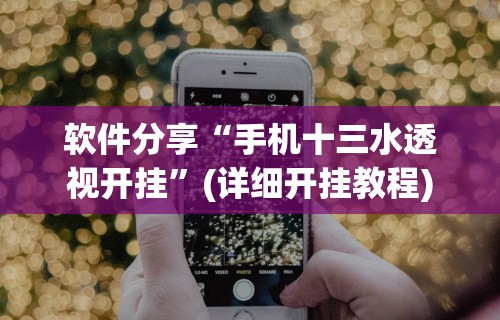 软件分享“手机十三水透视开挂”(详细开挂教程)