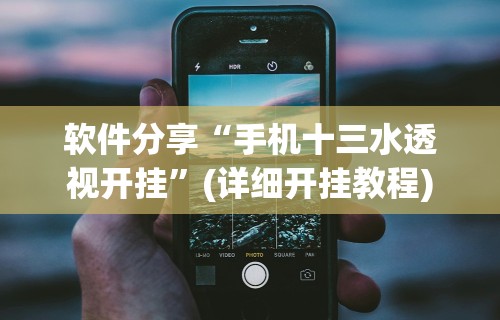 软件分享“手机十三水透视开挂”(详细开挂教程)