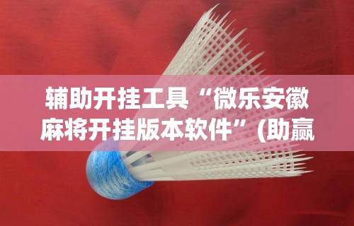辅助开挂工具“微乐安徽麻将开挂版本软件	”(助赢详细开挂教程)