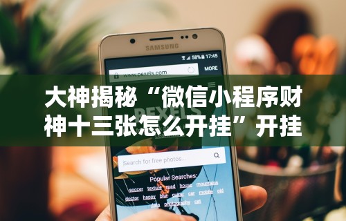 大神揭秘“微信小程序财神十三张怎么开挂”开挂详细教程