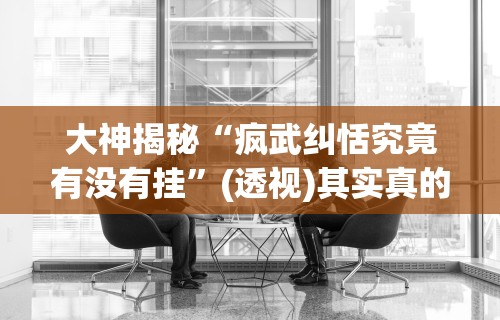 大神揭秘“疯武纠恬究竟有没有挂”(透视)其实真的有挂