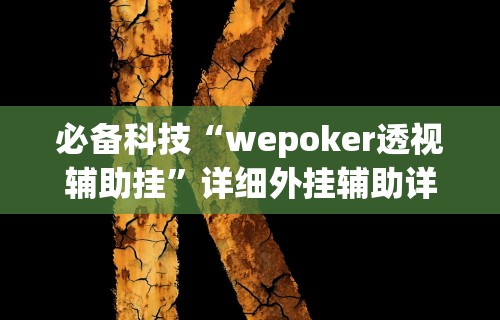 必备科技“wepoker透视辅助挂”详细外挂辅助详细教程