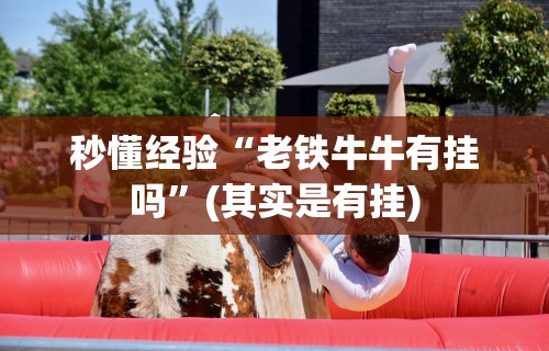 秒懂经验“老铁牛牛有挂吗”(其实是有挂)