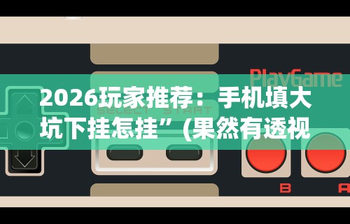 2026玩家推荐：手机填大坑下挂怎挂”(果然有透视挂)