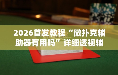 2026首发教程“微扑克辅助器有用吗”详细透视辅助教程官方正版下载