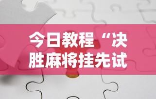 今日教程“决胜麻将挂先试用后付款”详细分享装挂步骤